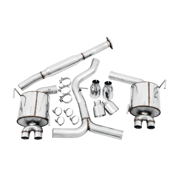 AWE Tuning Touring Edition Cat Back Exhaust Chrome Silver Quad Tips 2022+ Subaru WRX