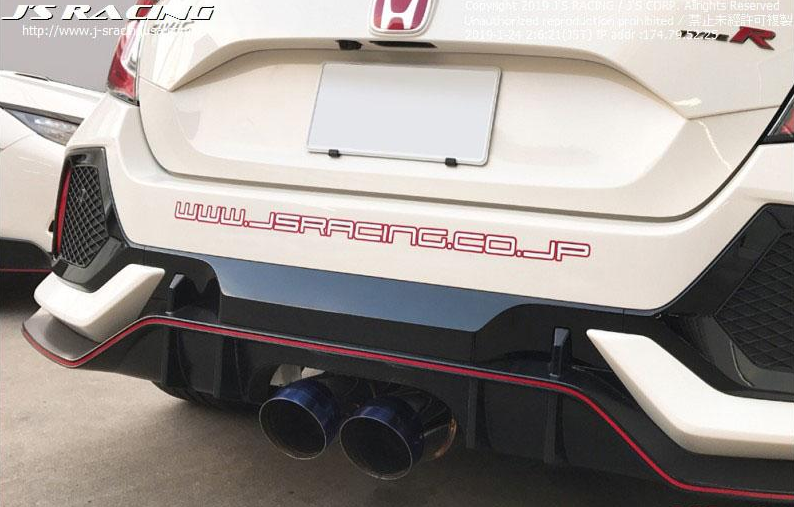 J's Racing SUS Exhaust Plus Dual 70RS (Street Legal) - 2017-2021 Honda Civic Type R