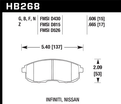 Hawk Performance Ceramic Front Brake Pads