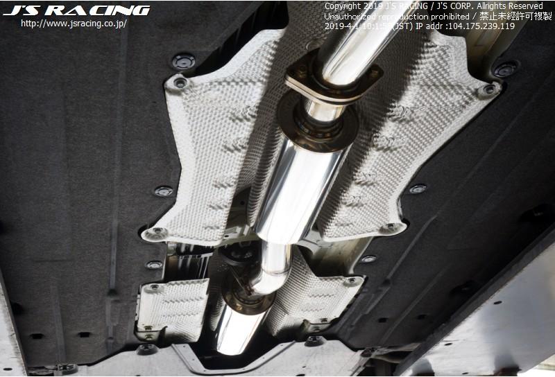 J's Racing C304 Center Pipe with Silencers - 2017-2021 Honda Civic Type R