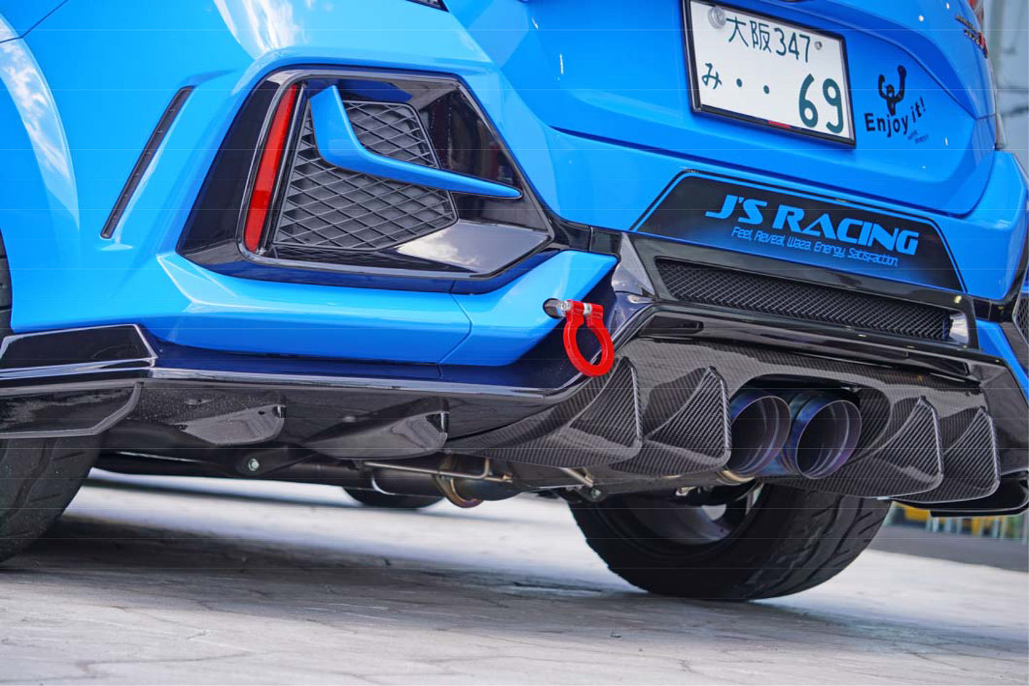 J's Racing Rear Diffuser (FRP) - 2017-2021 Honda Civic Type R