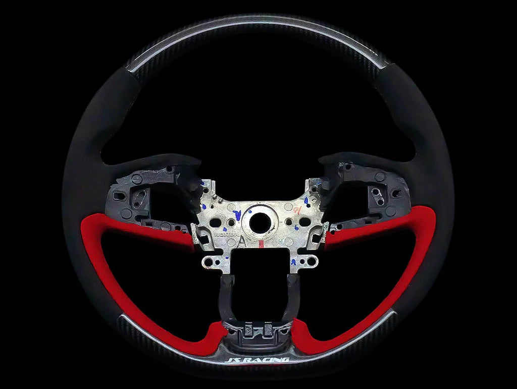 J's Racing Sport Steeling Wheel Carbon / Alcantera - 2017-2021 Honda Civic Type R