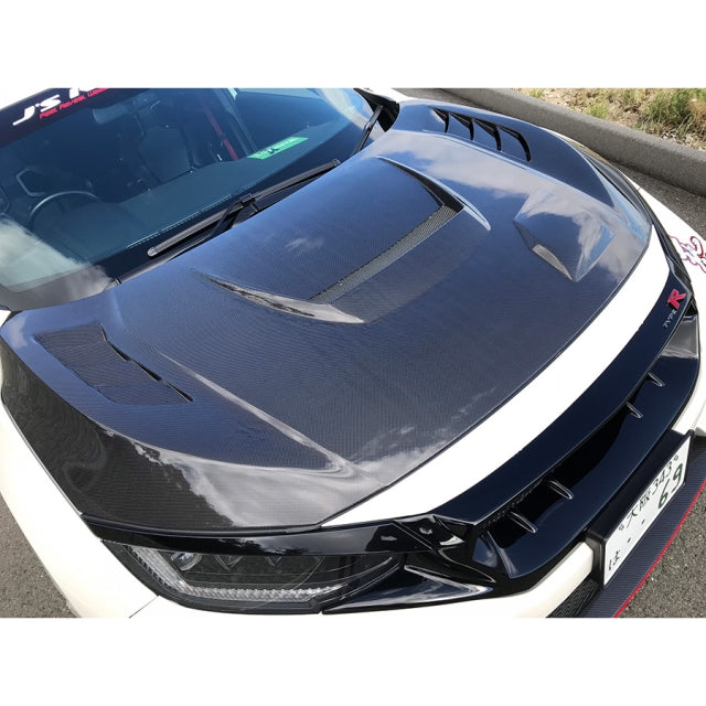 J's Racing Type V Aero Hood (FRP) - 2017-2021 Honda Civic Type R