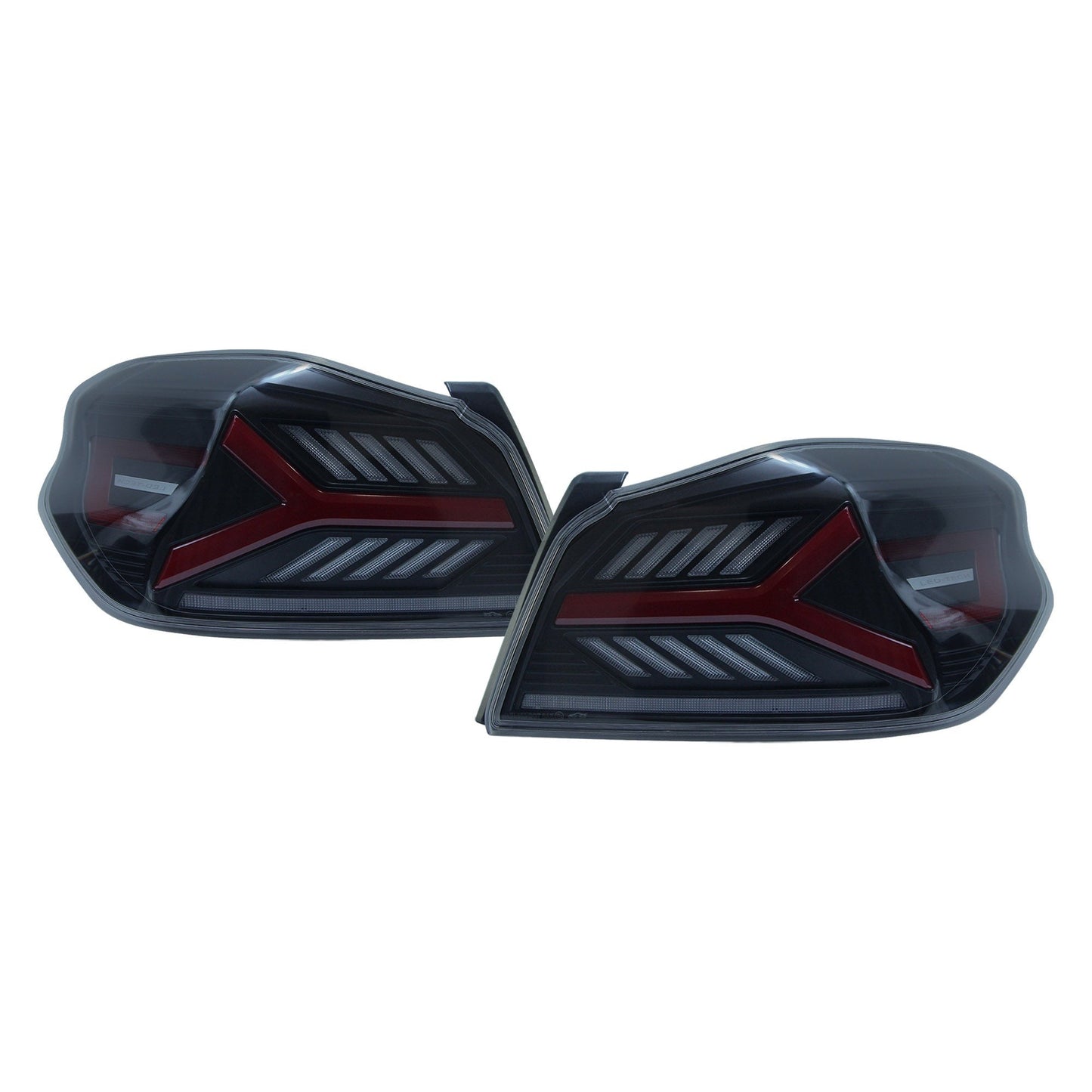 OLM Y-Spec LED Taillights - Smoke Lens, Red Optic - 2015-2021 Subaru WRX / STI