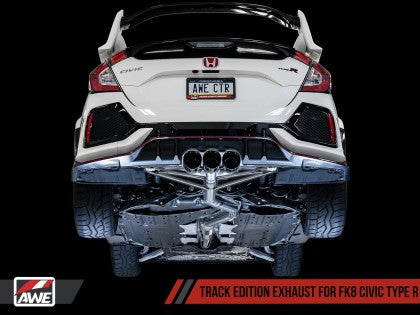 AWE Tuning 2017-2021 Honda Civic Type R Track Edition Exhaust w/Front Pipe & Triple Chrome Silver Tips