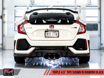 AWE Tuning 2017-2021 Honda Civic Type R Touring Edition Exhaust w/Front Pipe & Triple Diamond Black Tips