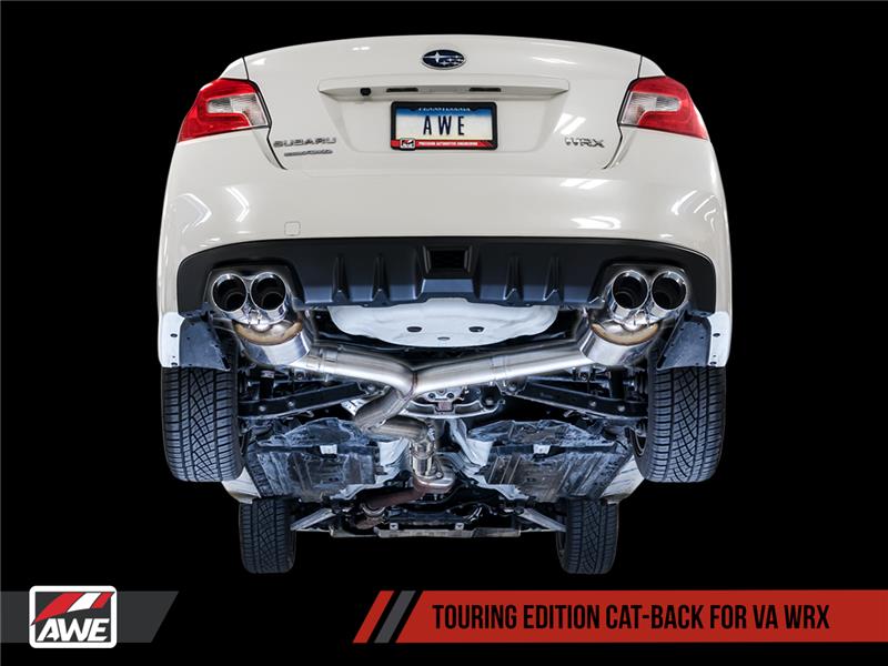 AWE Tuning 2015-2021 Subaru WRX VA Sedan Touring Edition Exhaust - Chrome Silver Tips (102mm)