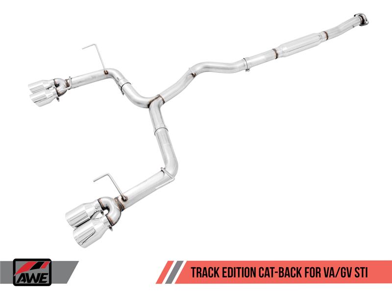 AWE Tuning Subaru WRX/STI VA/GV Sedan Track Edition Exhaust - Diamond Black Tips (102mm)