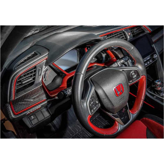 J's Racing Carbon Meter Panel - 2017-2021 Honda Civic Type R