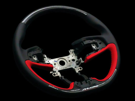 J's Racing Sport Steeling Wheel Carbon / Leather - 2017-2021 Honda Civic Type R