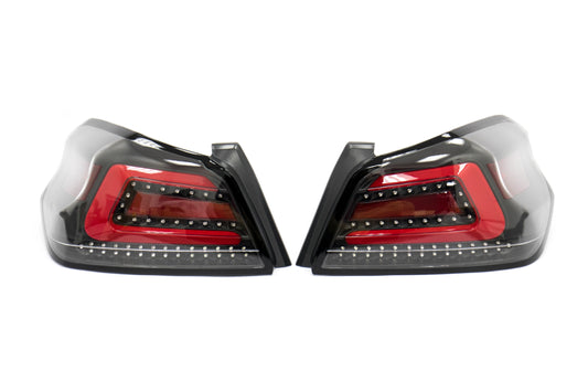 SubiSpeed USDM TR Style Sequential Tail Lights - Clear Lens/Black Base/Red Bar - 2015-2021 Subaru WRX / STI