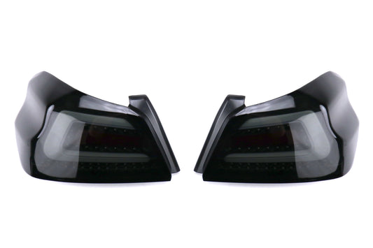 SubiSpeed USDM TR Style Sequential Tail Lights - Smoked Lens/Black Base/White Bar - 2015-2021 Subaru WRX / STI