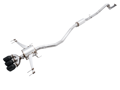 AWE Tuning 2017-2021 Honda Civic Type R Touring Edition Exhaust w/Front Pipe & Triple Diamond Black Tips