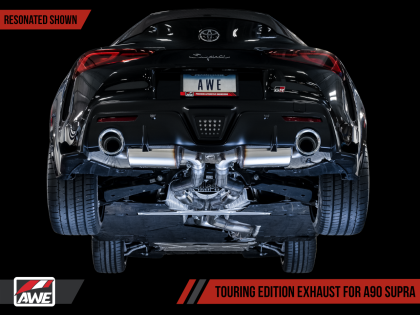 AWE Tuning 2020+ Toyota Supra Resonated Touring Edition Exhaust - 5in Chrome Silver Tips