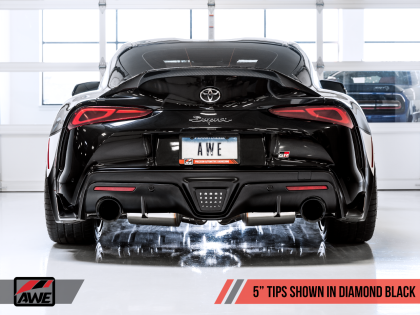 AWE Tuning 2020+ Toyota Supra A90 Non-Resonated Touring Edition Exhaust - 5in Diamond Black Tips