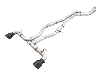 AWE Tuning 2020+ Toyota Supra Resonated Track Edition Exhaust - 5in Diamond Black Tips