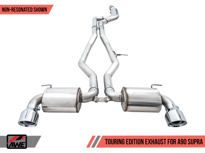 AWE Tuning 2020+ Toyota Supra A90 Non-Resonated Touring Edition Exhaust - 5in Chrome Silver Tips