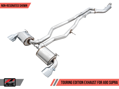 AWE Tuning 2020+ Toyota Supra A90 Non-Resonated Touring Edition Exhaust - 5in Chrome Silver Tips