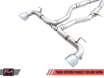 AWE Tuning 2020+ Toyota Supra A90 Track Edition Exhaust - 5in Chrome Silver Tips